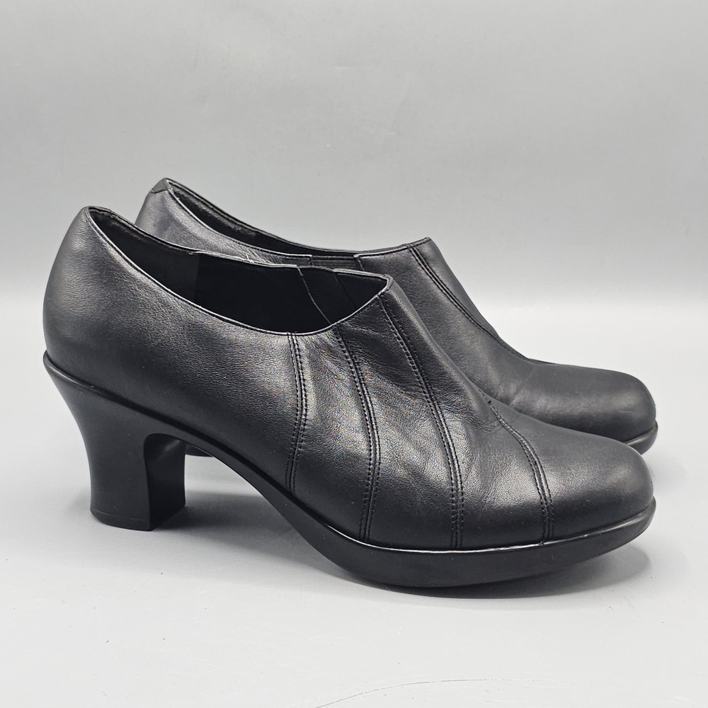 Dansko Black Nappa Leather Bennett Nappa Heel Pump Slip On Shoe‎ Sz 9.5-10 EU 40